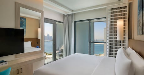 Room Appartement premium à une chambre avec vue sur la mer et balcon